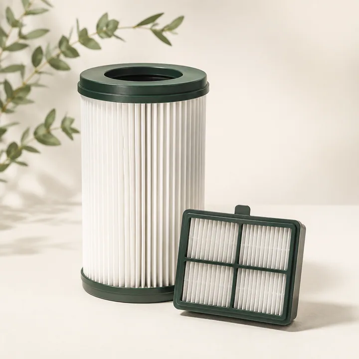 Illustration de filtres plissés cylindrique et rectangulaire